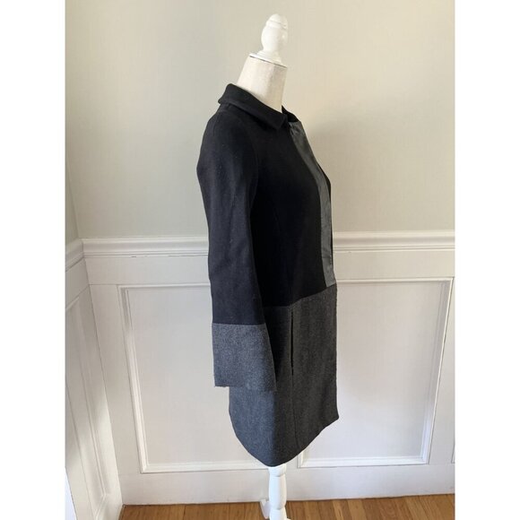 Gerard Darel Wool Blend Colorblock Coat With Removable Collar - Size EU 36 US 4 - Picture 3 of 5